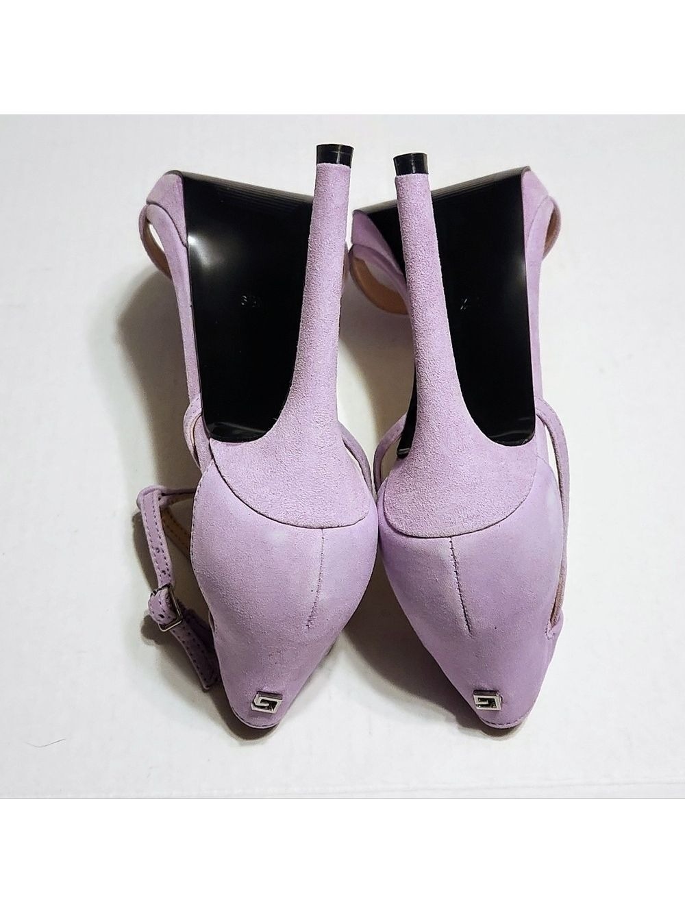 Guess Purple Suede Ankle Strap Stiletto Sandals 6.5 - Picture 7 of 12